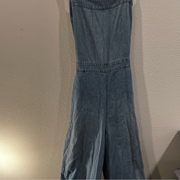 Madewell Denim Apron Bow-Back Jumpsuit natural fiber cotton size 6 - Picture 4 of 14